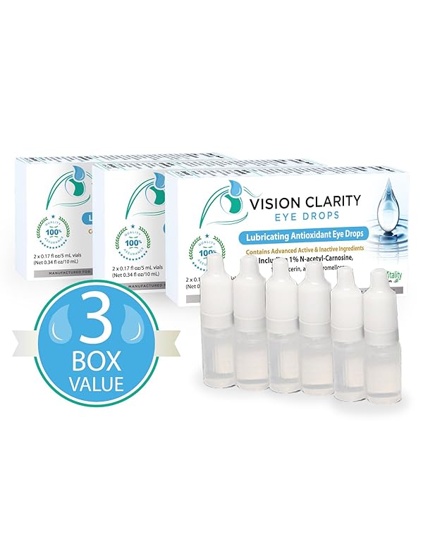Vision Clarity Eye Drops with 1 Carnosine (NAC Drops), Lubricants, 3