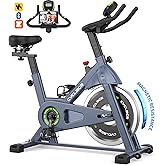 Cyclace Exercise Bike, Magnetic Stationary Bike for Home, Low Noise Cardio Indoor Cycling Bike with App Compatible, 300LBs Weight Capacity & Tablet Mount