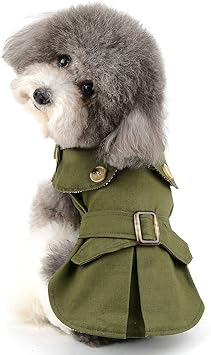 Amazon Ranphy 犬服 犬の服 小型犬 超小型犬 犬用 猫用 パーカー ジャケット 洋服 おしゃれ かわいい ドッグウェア ペットウェア 子犬 コスチューム 防寒着 暖かい 抜け毛対策 寝間着 お出掛け用 ペット服 秋 冬 グリーン M Ranphy コスチューム
