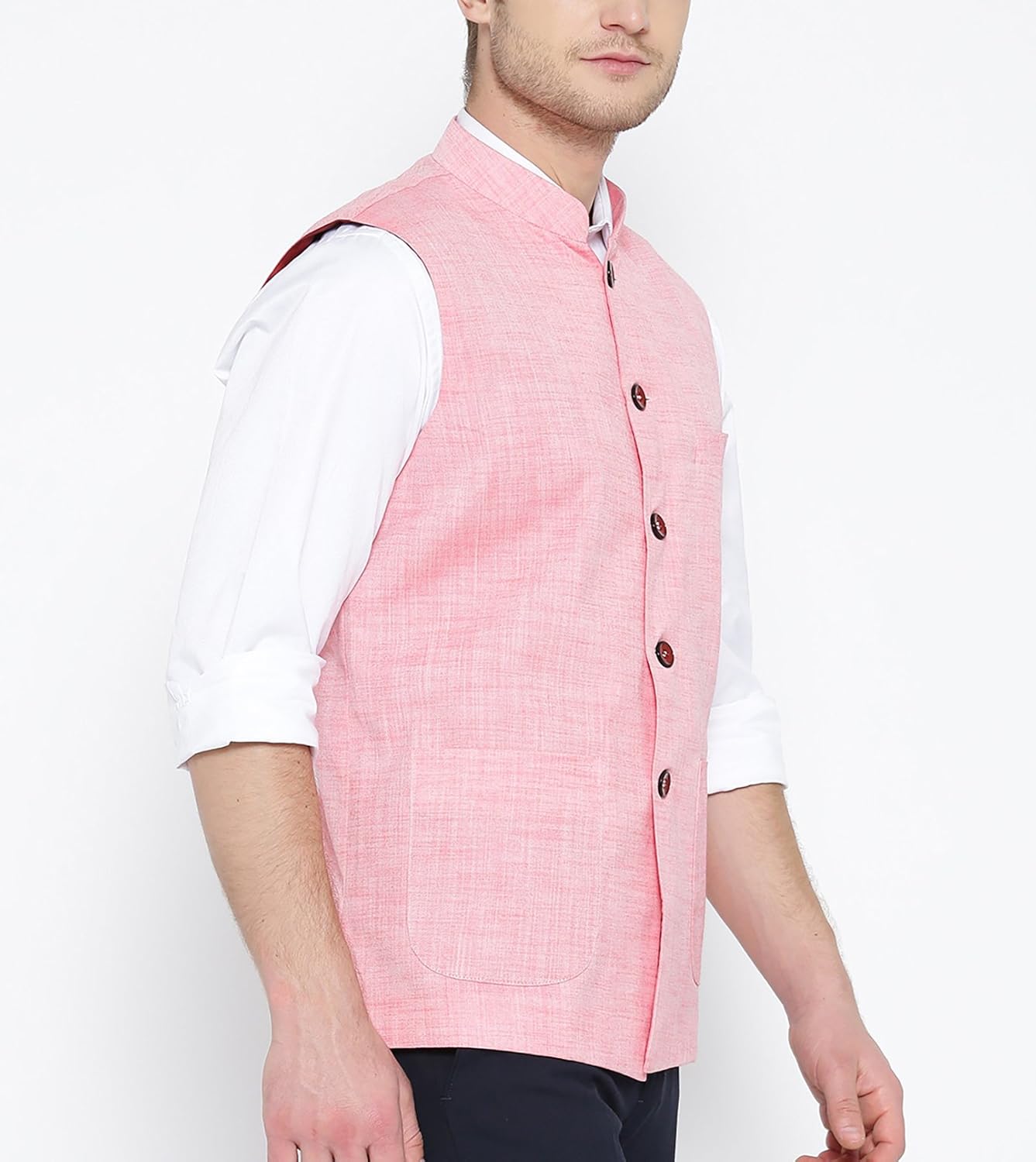 shaftesbury london men's cotton nehru jacket