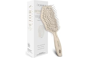 Fiora Naturals Hair Detangling Brush -100% Bio-Friendly Detangler hair brush w/Ultra-soft Bristles- Glide Through Tangles with Ease - For Curly, Stright, Women, Men, Kids, Toddlers, Wet and Dry Hair