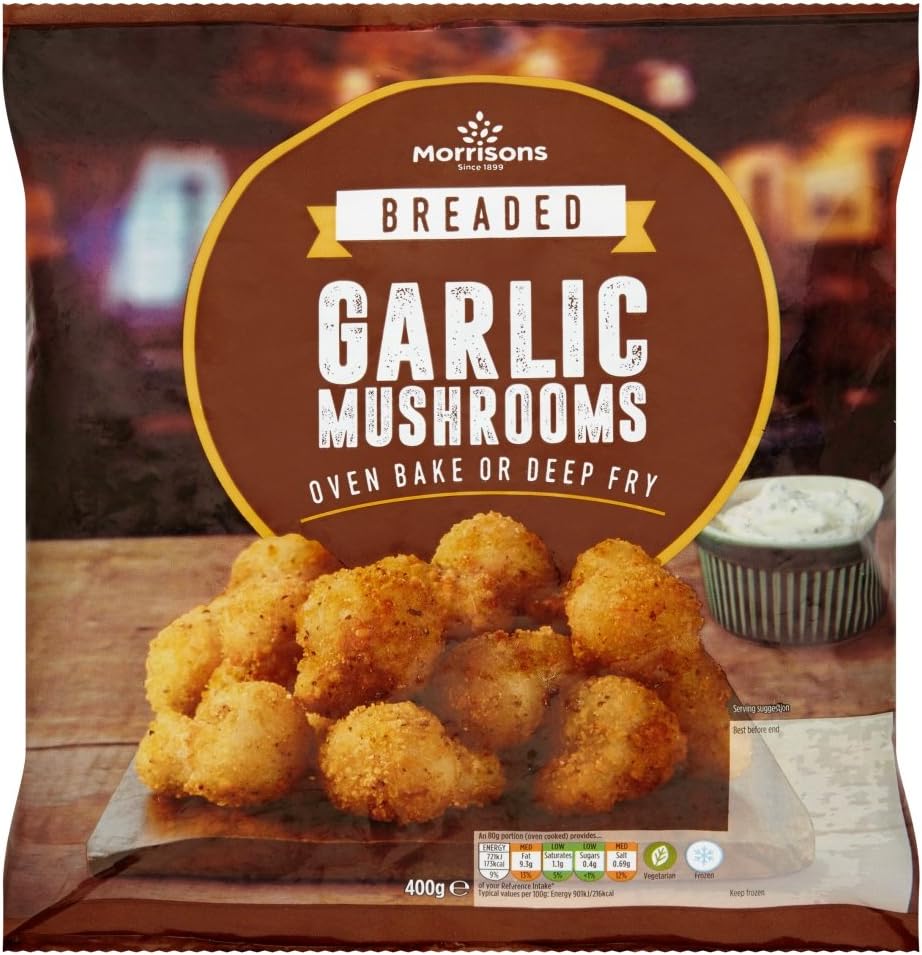 Morrisons Breaded Garlic Mushrooms 400g Frozen Amazon Co Uk Grocery