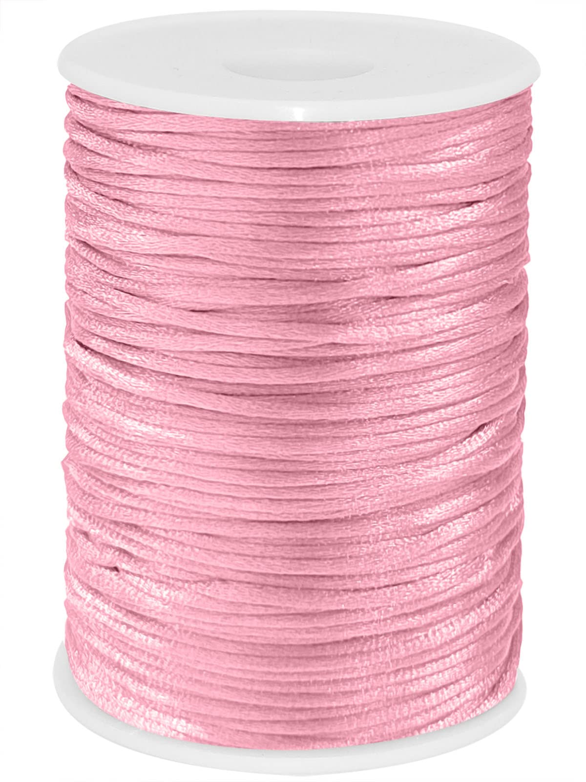 YEQIN 2mm x 100 Yards Quality Rattail Nylon Satin Cord Roll, Kumihimo Rattail, Chinese Knot (Pink)