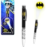 BATMAN Projector Pen Set - Bundle with Ballpoint Pen with Projector Light Stationery Gift Office Supplies for Kids, Teens, Adults