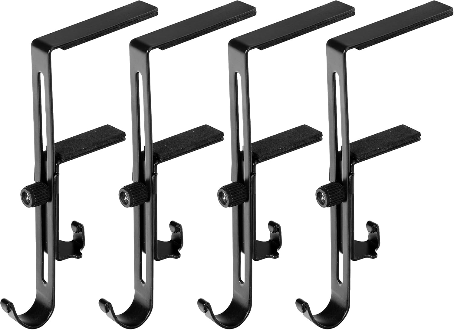 Ornament Hooks - Sfcddtlg 4 Pcs Christmas Stocking Holders for Mantle- Adjustable Fireplace Stocking Hangers- Metal Christmas Stocking Garland Hooks for Xmas Home Party Decoration (Black)