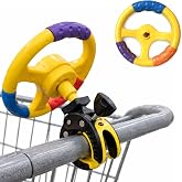 Kids Steering Wheel, Shopping Cart and Stroller Attachment, Entertainment Accessory for Children