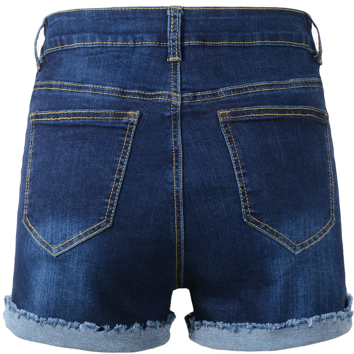 high waisted denim ripped shorts