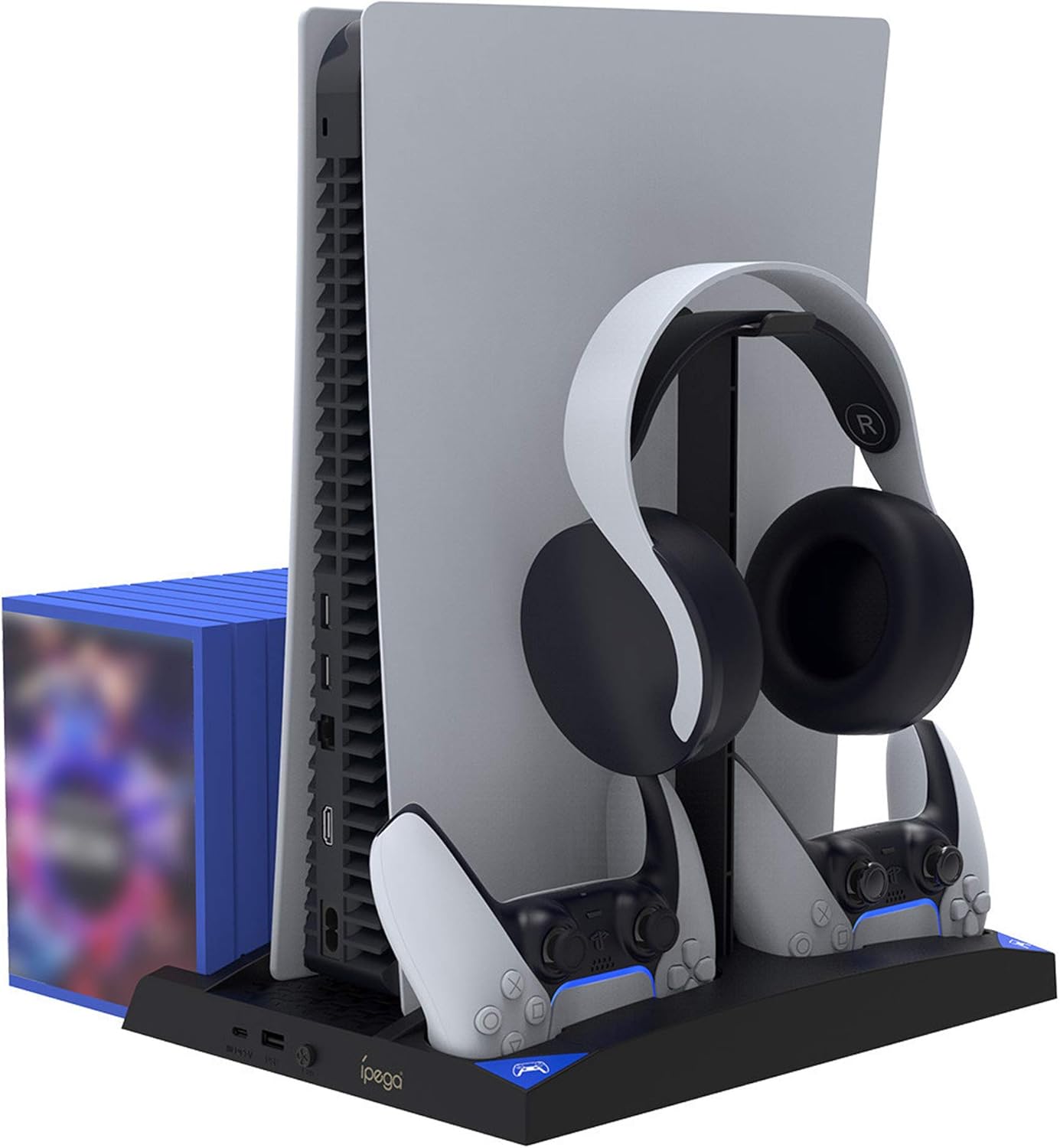 YICHUMY PS5 Vertical Stand with Cooling Fan with Dual Controller