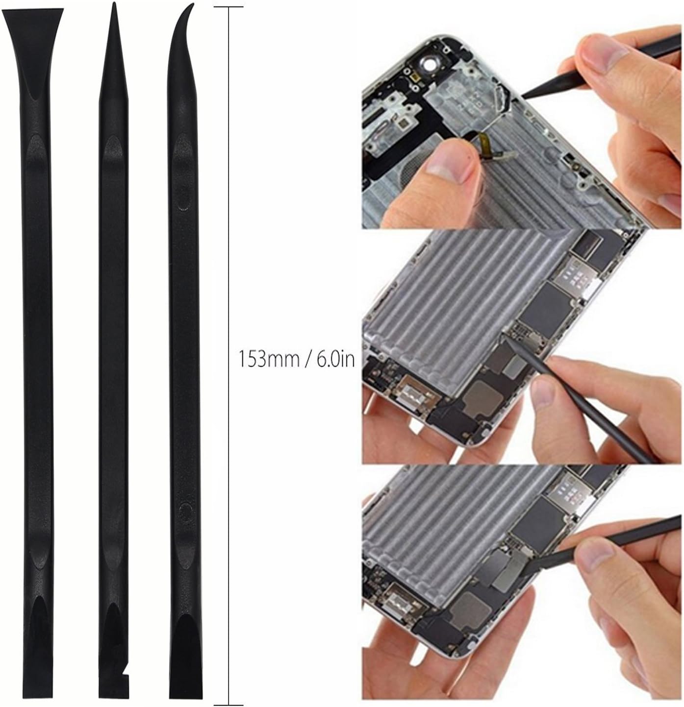 Pry Tool Kit, E·Durable Safe Non-Nylon and Ultrathin Steel Screen Opening Spudger Tool Repair Kit for Cell Phone, LCD, MacBook, Ipad, iPod, Tablet and More