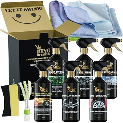 King of Sheen Waterless 11 Piece Car Care Kit Showroom Finish
