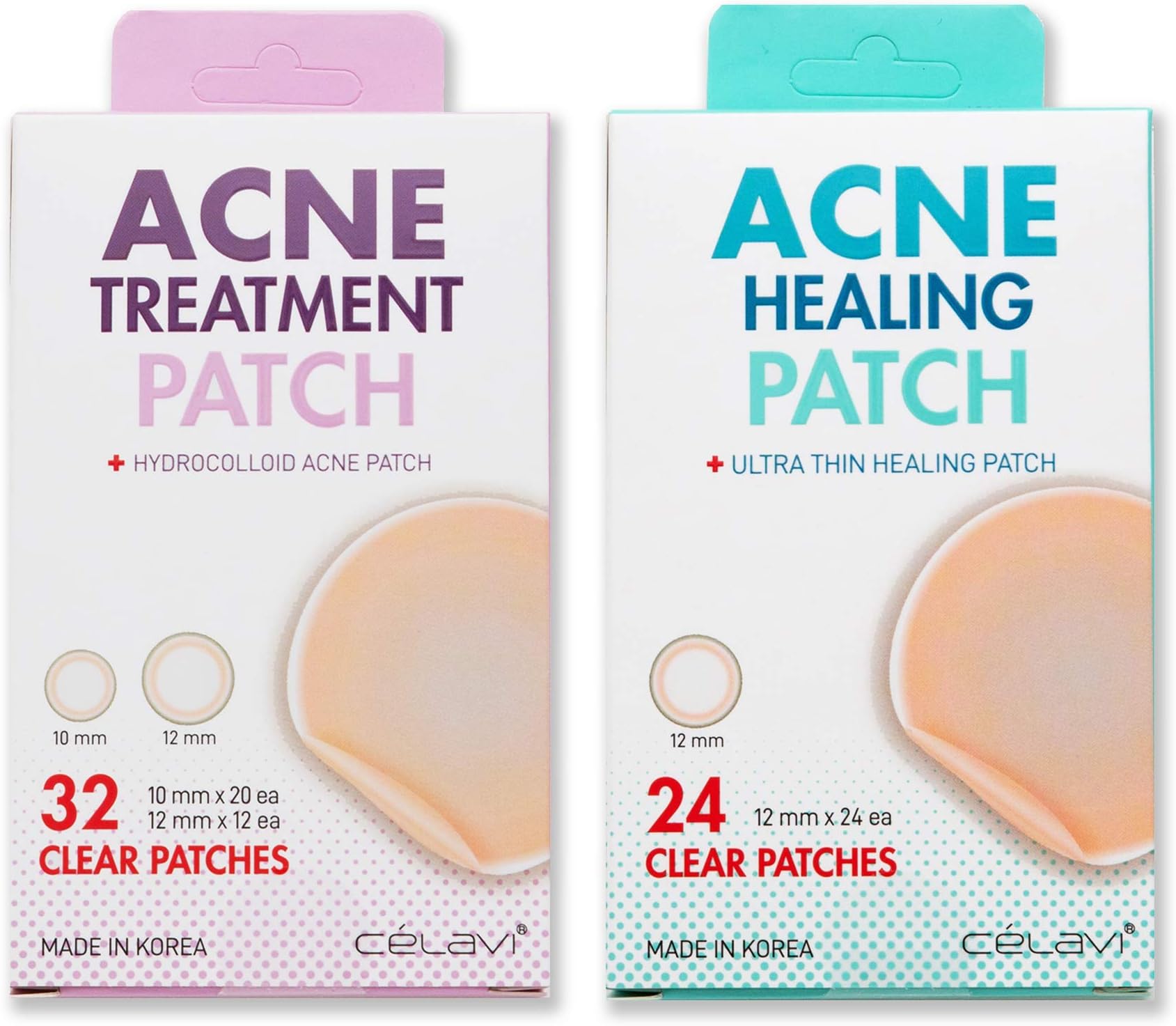Celavi Acne Treatment Patch (32CT) / Acne Healing Patch (24CT) Combo 2 Pack