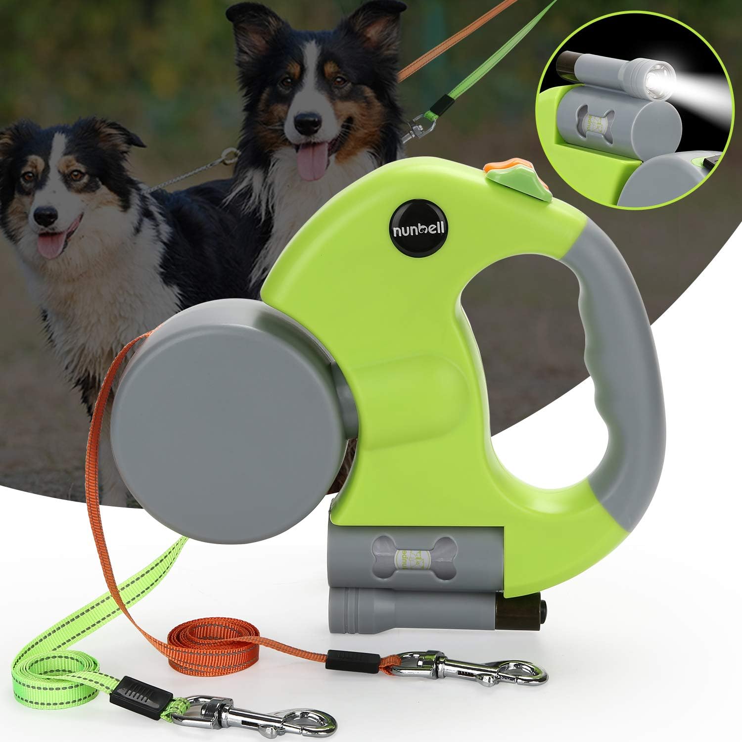 dual retractable dog leash
