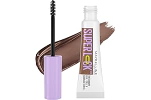 Maybelline Super Lock Brow Glue Eyebrow Gel, Lightweight and Waterproof Tinted Brow Gel For Up To 24HR Hold, Medium Brown, 1 Count