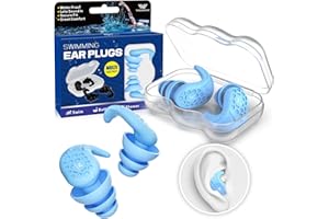Swimming Ear Plugs, VIGOROAD 2 Pairs Waterproof Ultra Comfy Reusable Silicone Swimming earplugs for Swimmers, Bathing, Shower