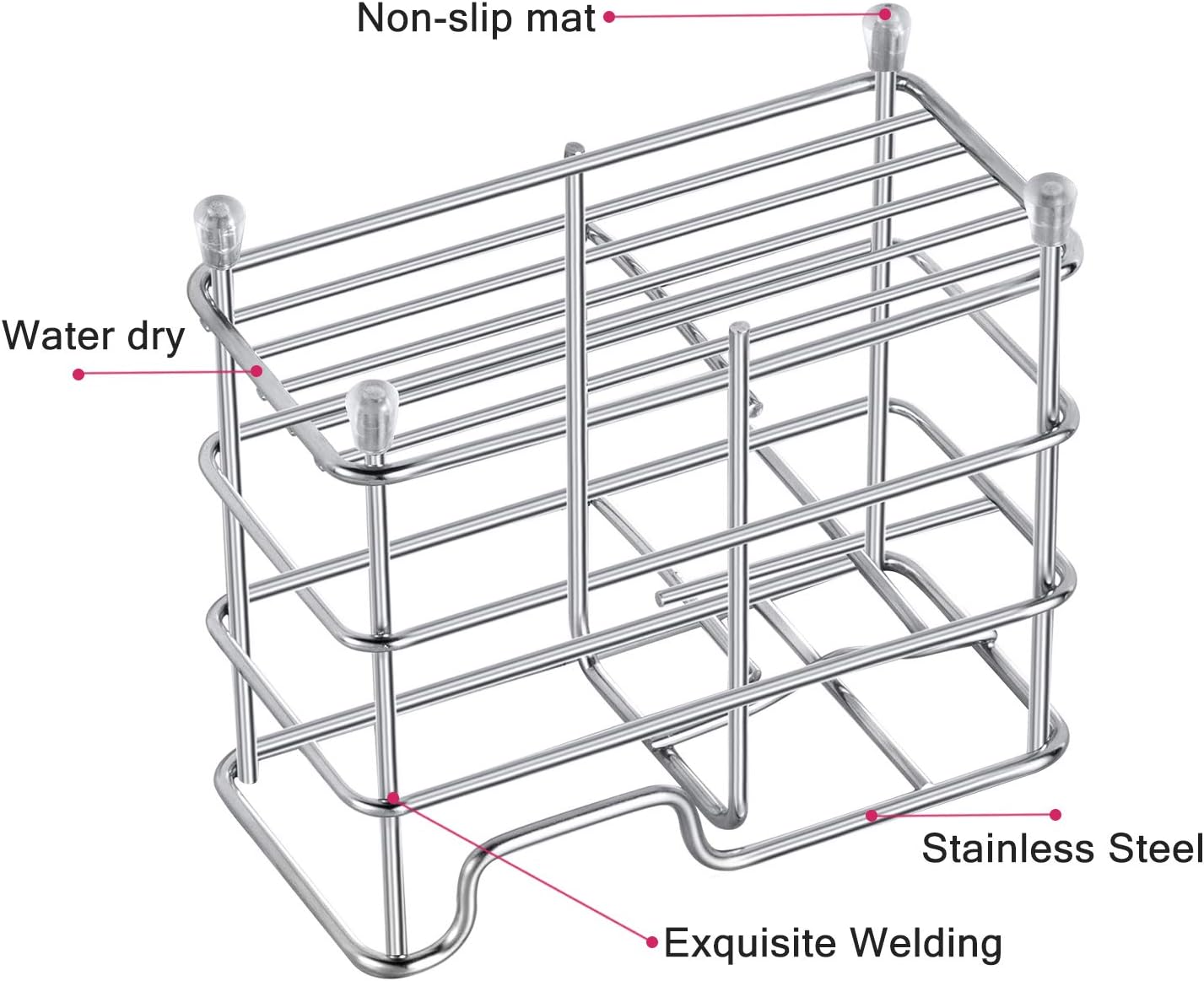 HBlife Stainless Steel Bathroom Toothbrush Holder Toothpaste Holder Stand, Silver: Home & Kitchen