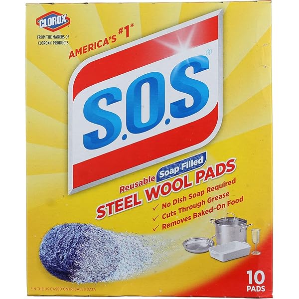 S.O.S. STEEL WOOL SOAP PADS 10 PADS