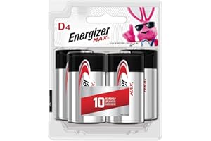 Energizer MAX D Batteries (4 Pack), D Cell Alkaline Batteries