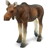 Safari Ltd. Cow Moose Toy - 4.5 Inch Realistic Farm Animal Figure for Kids | 4.2 Inches Long x 4.5 Inches Tall, Ages 1+, Safety Tested, BPA Free PVC, Wildlife Play, School Projects, Dioramas
