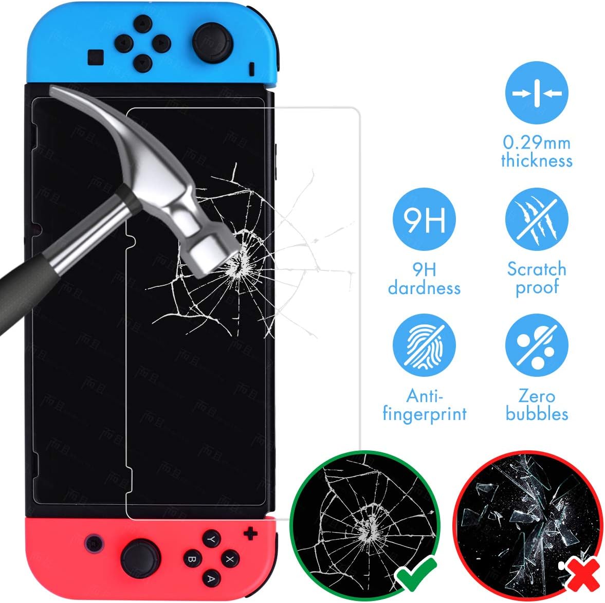 Carrying Case for Nintendo Switch with 2 Pack Screen Protector, 2 Pack Game Card Holder,Protective Hard Portable Travel Carry Case for 20 Game Cartridges and other Nintendo Switch Console Accessories: Electronics