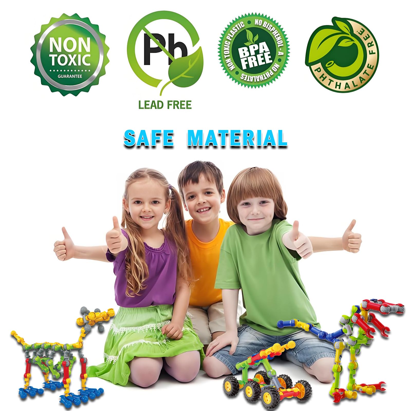 Stem Building Toys for 3 4 5 6 7 8 Year Old Boys Girls Kids,125 Pieces Building Blocks Educational Learning Toys with Large Storage Box,Ideal Christmas Birthday Gifts