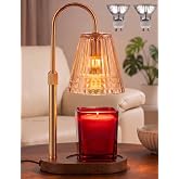 Candle Warmer Lamp with Timer Dimmer, Flameless Candle Warmer for Jar Candles, Height Adjustable Wax Warmer, House Warming Gifts New Home Decor, Birthday Gifts for Women (2 Bulbs Included)