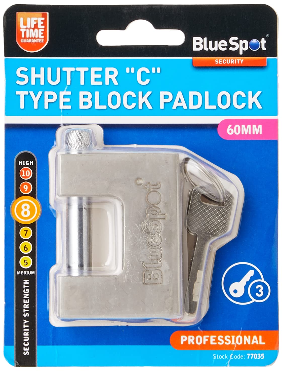 Fort Knox 77035 Shutter C Type Block Padlock, Gold, 60 mm