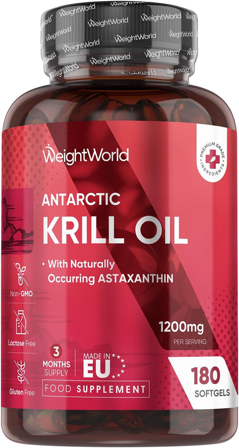 WeightWorld Antarctic Krill Oil Capsules 1200mg 180 Softgels 3 Months