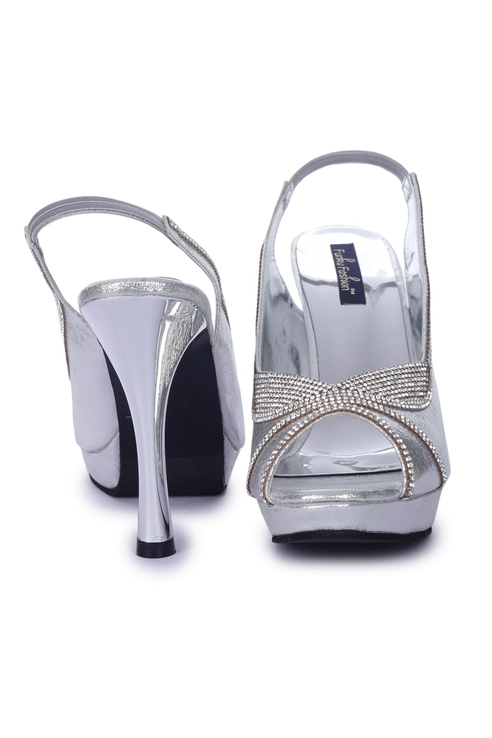 funku fashion silver stiletto heels