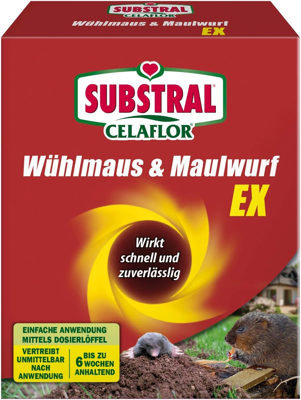 Substral Celaflor Wuhlmaus Maulwurf Ex Stop Vertreiber Granulat Gegen Wuhlmause Und Maulwurfe Mit Sofortwirkung Bekampfung Ohne Gift 150g Amazon De Garten