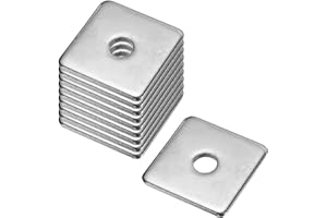 uxcell Square Washer, 10Pcs M8x35x35x3mm 304 Stainless Steel Square Plate Washers Flat Pad Spacer Gasket for Hardware Fastene