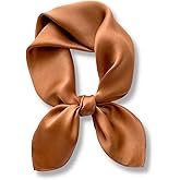 PoeticEHome Solid Color Mulberry Silk Scarf - Lightweight 26" Square Neckerchief for Women's Neck Hair Head in Gift Wrapped
