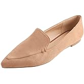 FEVERSOLE Women's Loafer Flat Pointed Fashion Slip On Comfort Driving Office Shoes