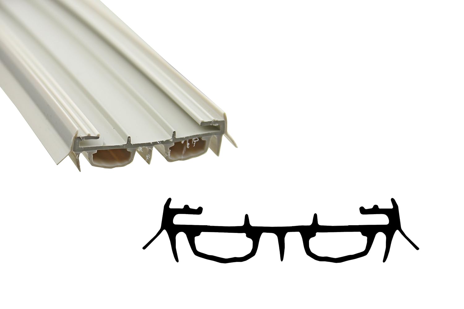 Door Parts Bottom / Sweep, Slide on, Bulb Type Beige color Door Thresholds