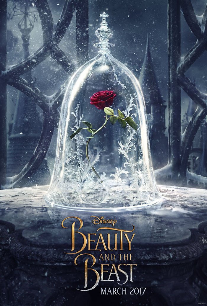 BEAUTY AND THE BEAST MOVIE POSTER 2 Sided RARE ORIGINAL Advance 27x40 EMMA WATSON