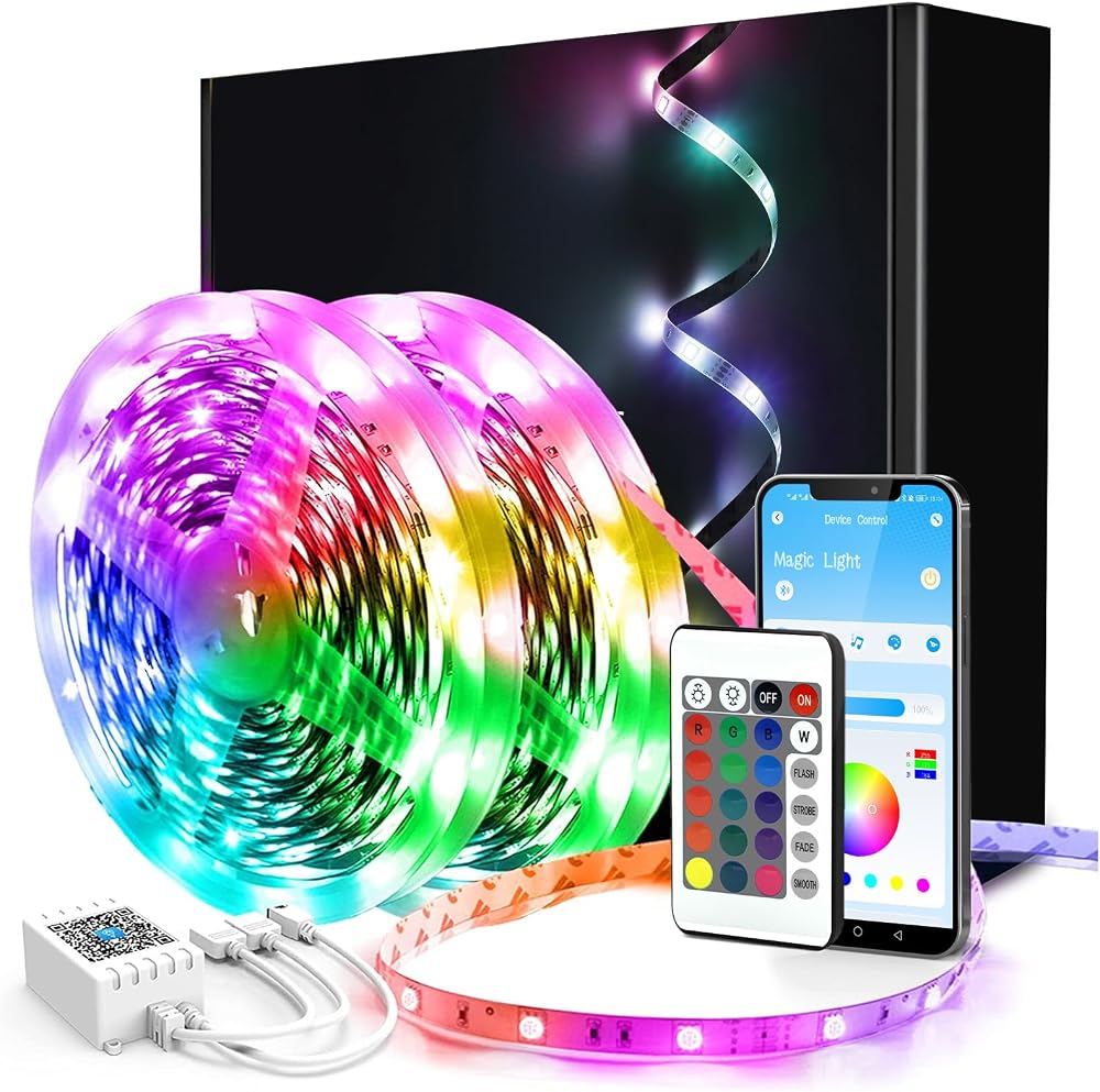 phopollo 40m LED Strip Lights with App Remote Music Sync Bedroom Party Ambience