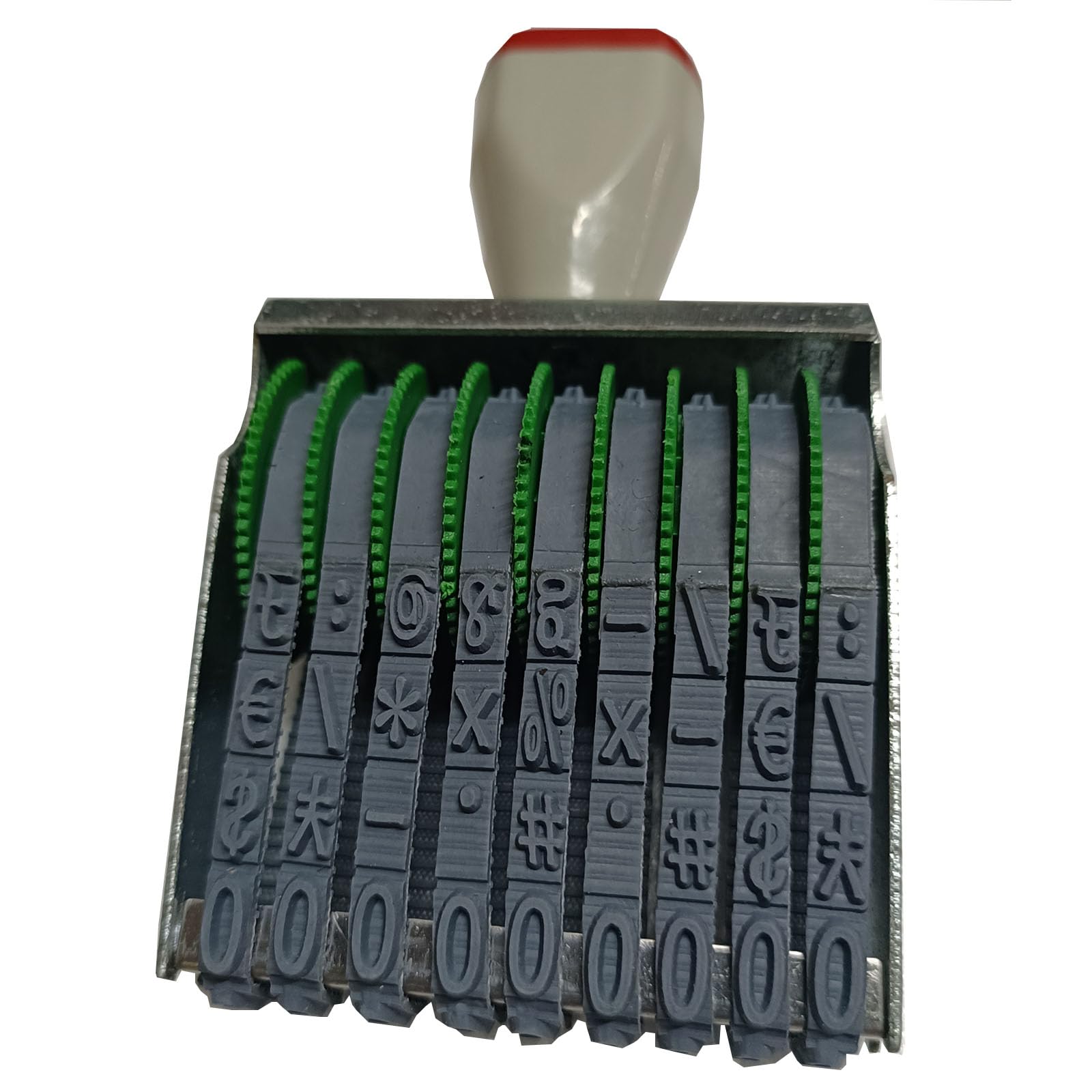 Changeable0-9 Numbers & Symbol Rubber Stamp, Suitable for Date, Business, Office, Multicolor (100x60x30mm)