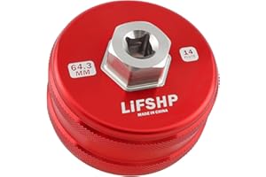 LIFSHP 64mm Oil Filter Wrench, 14 Flute for Toyota Camry, Tundra, Tacoma, 4Runner, RAV4,Precision CNC Machined Aircraft Aluminum Oil Filter Removal Tool-Red
