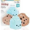 Nuby All Silicone Chocolate Chip Cookie & Milk Carton Teether – 2 Pack, 3+ Months