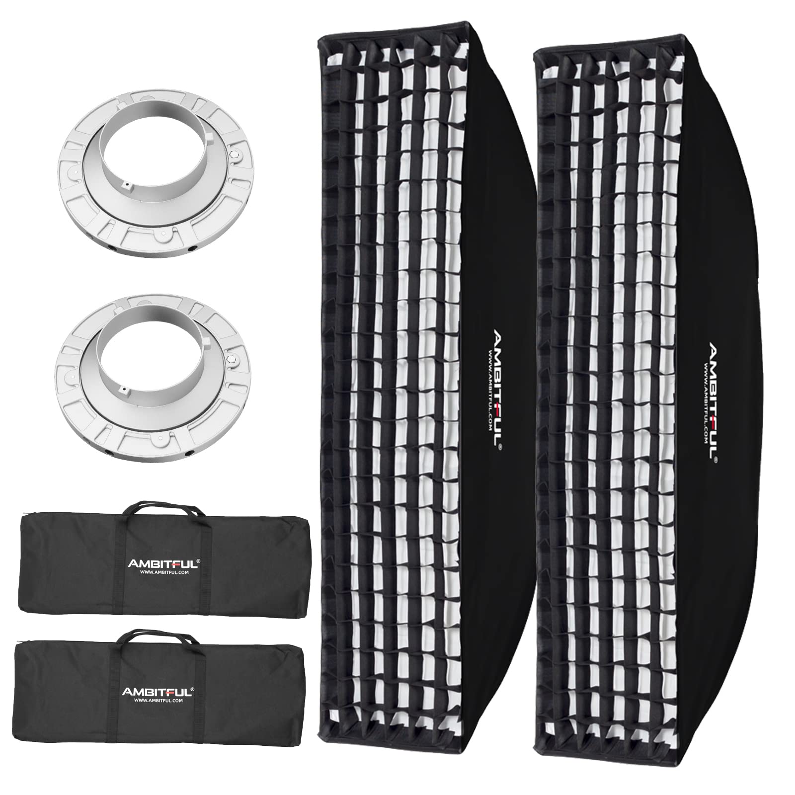 AMBITFUL Bowens Mount honeycomb grid softbox for studio stroboscope flash light (FW30x120(2PCS))
