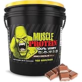 COLOSSAL LABS Muscle Protein Whey Powder [12 lbs/Pack of 1]– Cold Filtered, 25g Pure Protein, 6.6g BCAAs (Packaging May Vary) (12LB, Chocolate)