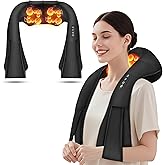 Cordless Shiatsu Neck and Shoulder Massager, Back Massager with Heat ,Massage Deeper Tissue 4D Kneading Massage for Shoulder, Neck and Back, Use at Home, Office, Car - Gifts for Fathers Day Dad Gift