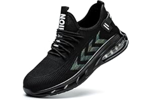 MOFEELE Steel Toe Shoes for Men and Women, Air Cushion Safety Work Shoes, Industrial Construction Safety Shoes with Steel Toe