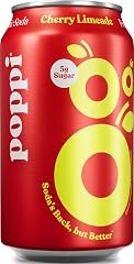 Poppi Sparkling Prebiotic Soda Beverage with Apple Cider Vinegar, Seltzer Water and Fruit Juice, Cherry Limeade Flavor, 12 Fl