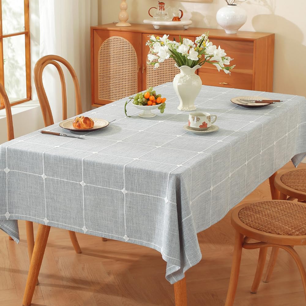 Photo 1 of TruDelve Cloth Tablecloths Blue 8 Foot Table Cloth Rectangle Tables Oblong Boho Tablecloth for Dining Table Cover(Blue,98"x52",Rectangular)