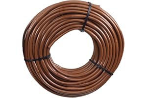 DRIP DEPOT 1/4" Poly Dripline 6" Spacing 0.5 GPH 100' Brown Drip Tubing