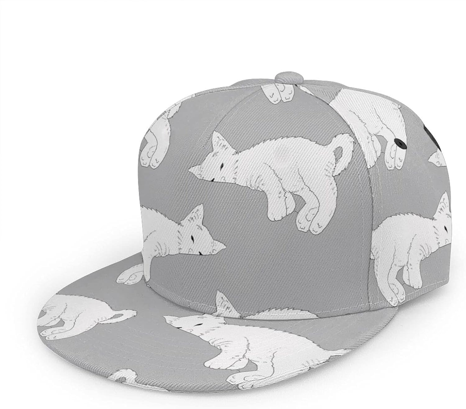IBILIU Sleepy Cats Hat Baseball Cap Women Men,White Cat Cute Kitten Pet