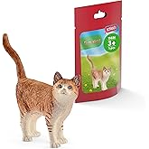 Schleich Farm World, Realistic Cute Cat Toys for Boys and Girls, Orange and White Tabby Cat Toy, Ages 3+