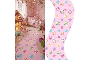 Tinideya 118 x 39 Inches Candy Party Decorations Carpet Aisle Runner Colorful Lollipop Candy Themed Runway for Christmas Decor Birthday Party Supplies Halloween Trunk or Treat Car Decor