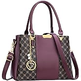 KKXIU 3 Zippered Compartments Purses and Handbags for Women Top Handle Satchel Shoulder Ladies Bags