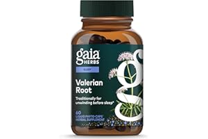Gaia Herbs Valerian Root - Support for Calm & Relaxation to Prepare for Sleep* - with Valerian Root Extract - 60 Vegan Liquid Phyto-Capsules (30-Day Supply)